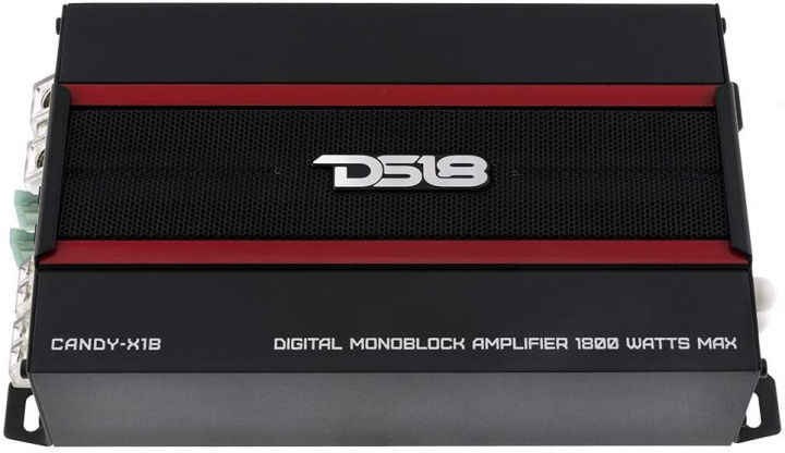ds18-candy-x1b-amplifier-in-black-class-d-monoblock-1800-watts-max-digital-1-2-4-ohm-with-remote-subwoofer-level-controller-compact-amplifier-for-speakers-in-car-audio-system-1800-watts-1-channel
