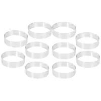 10 Pcs Circular Stainless Steel Tart Ring Tower Pie Cake Mould Baking Tools Perforated Cake Mousse Ring,8cm