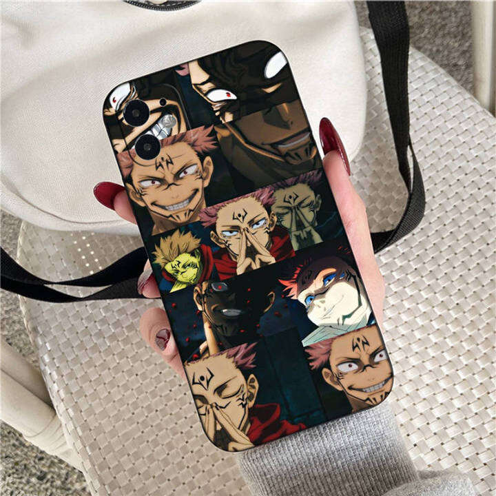 casing-หรับ-iphone-14-13-11-pro-max-11-mini-8-8-plus-g144-jujutsu-kaisen-yuji-itadori-anime-pattern-phone-เคสโทรศัพท์-อ่อนนุ่ม-tpu-shockproof-black-ปก