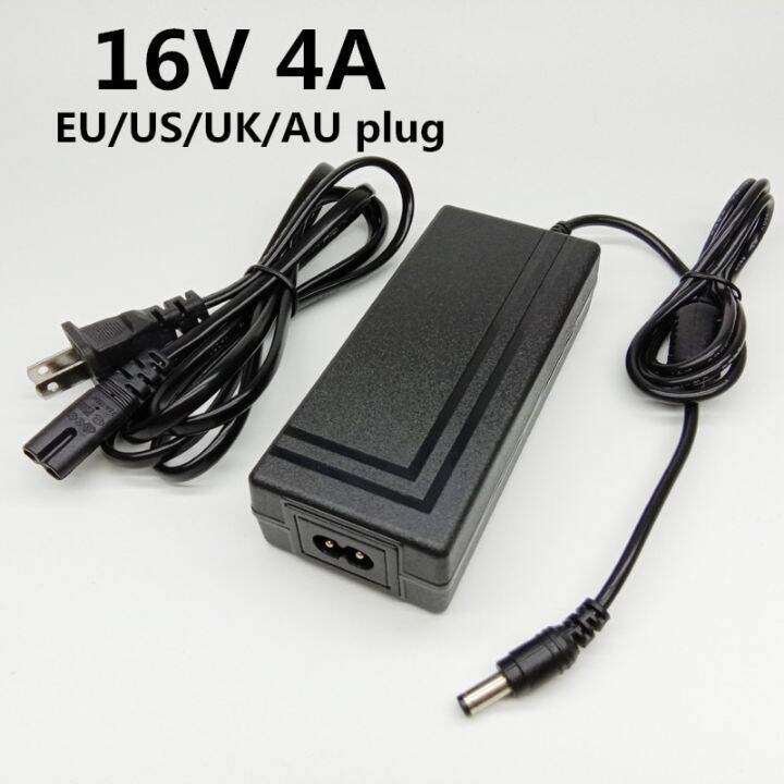 16 volt power adapter 16V 4A transformer EU UK AU South plug cable ...