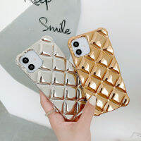 3D เคลือบเงายางขอบลูกเต๋าเคสโทรศัพท์ซิลิโคนกันกระแทกสำหรับ iPhone 14 13 12 11 Pro Max X XS XR 8 7 Plus SE 2022ฝาหลังอ่อน