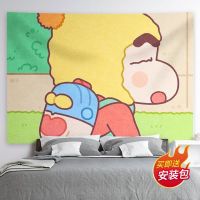 【Ready】? Crayon Shinchan background cloth rental house bedside girl heart cute anime hanging cloth student dormitory wall cloth painting