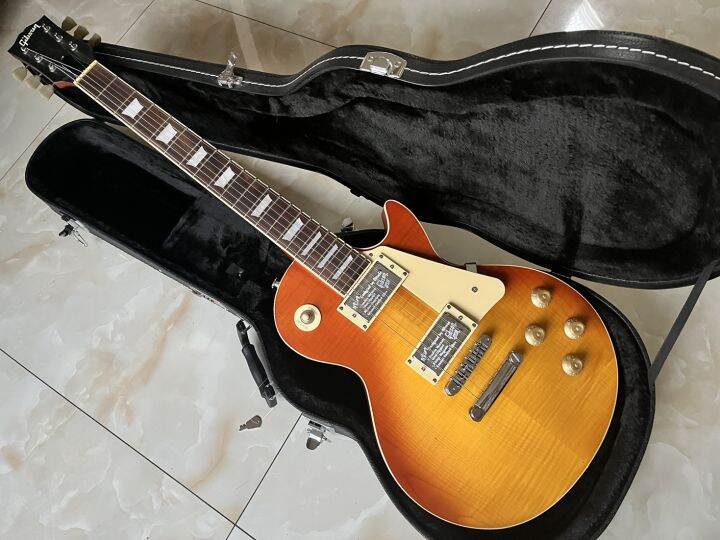 Classic Gibson Les Paul Standard Honey Burst Electric Guitar Real Solid
