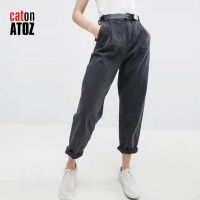 【YD】 catonATOZ 2248 Pants 2022 Womens Streetwear Pleated Waist Trousers Female Baggy Jeans