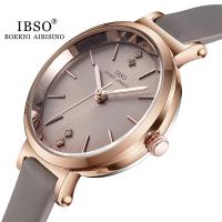 IBSO 8 MM นาฬิกาผู้หญิงที่หรูหรานาฬิกาข้อมือผู้หญิงบางเฉียบ,นาฬิกาแฟชั่น Montre Femme 2022สุภาพสตรีนาฬิกาควอตซ์ Relogio Feminino twzhvj