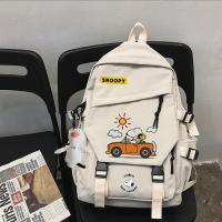 Snoopy new 2022 nylon school bag boy girl fashion backpack student handbag with bag pendant