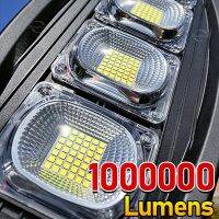 โคมไฟแผงพลังแสงอาทิตย์กลางแจ้ง Lampu Tenaga Surya LED ประสิทธิภาพสูง1000000ลูเมนไฟสนามเซ็นเซอร์ไฟถนนการเคลื่อนไหวโคมไฟติดผนังกันน้ำได้