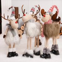 Large Standing Elk Doll with Lights Christmas Gift For Kid Christmas Elk Doll Reindeer Navidad Ornaments Christmas Home Decor