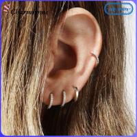 CHARMHOME 8mm ทอง เงิน น้ำเงิน ต่างหูฮักกี้ฮูป เครื่องประดับร่างกาย แหวนจมูก Daith Conch Snug ต่างหูเพทาย ลูกบาศก์เซอร์โคเนีย CZ เจาะหู ต่างหู CZ หลากสี