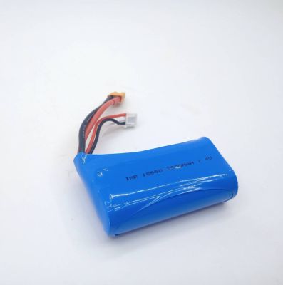 แบตเตอรี่ 7.4 V. 2500 mAh แจ็คขาว-เหลือง สายสองเส้น