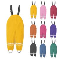 1-7y Boys Girls Suspenders Beach Pants Children Rain Pants Waterproof Ski Pants Windproof Pants Baby Boys Girls Overalls Fashion