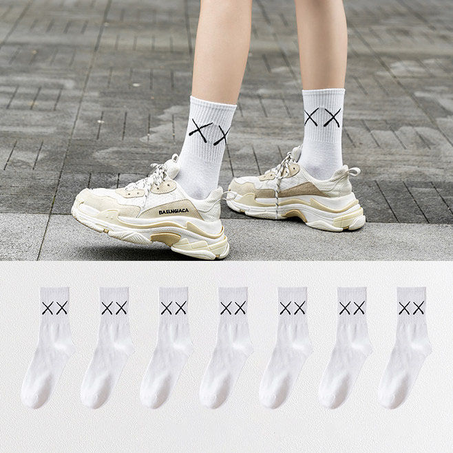 ถุงเท้า-สไตล์เกาหลีแฟชั่น-ถุงเท้าสตรีท-ถุงเท้าแฟชั่น-ถุงเท้าชาย-ถุงเท้าผู้หญิง-xx-ถุงเท้าข้อกลาง