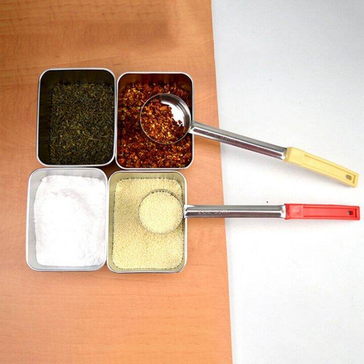 pizza-spread-sauce-ladle-rubber-handle-flat-bottom-kitchen-cooking-spoon-stainless-steel-measuring-stir-soup-spoon