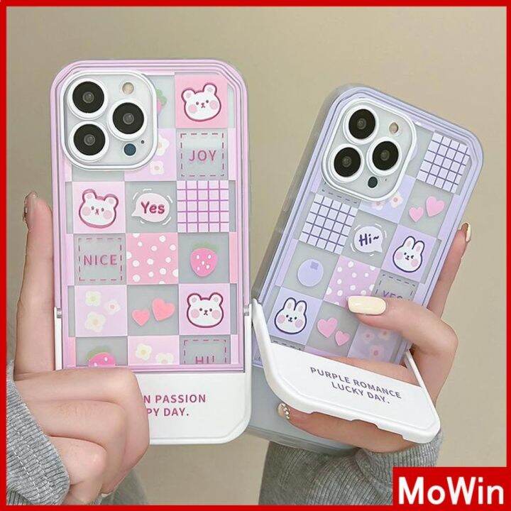 เข้ากันได้สำหรับ-เคสไอโฟน-เคสไอโฟน11-เคสโทรศัพท์-iphone-13-pro-max-เคส-iphone-อะคริลิคที่มองไม่เห็นพับขาตั้งซิลิโคนนุ่มเคสถุงลมนิรภัยกันกระแทกฝาครอบกล้องหมีการ์ตูนน่ารักสำหรับ-iphone-11-pro-max-13-pro