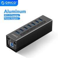 T017อลูมิเนียม ORICO 4/7/10พอร์ต USB 3.0ฮับความเร็วสูงกับ12V อะแดปเตอร์ที่รองรับ BC1.2ชาร์จ Splitter สำหรับโน๊ตบุ๊ค