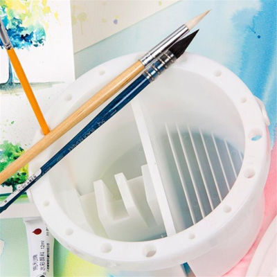 Brush Washing Bucket Multifunction Paint Brush Basin With Brush Holder &amp; Color Palette 2 In 1 Acrylic Oil Brush Wash Bucket