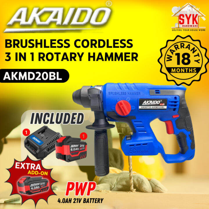 SYK AKAIDO AKMD20BL 21V COMBO PWP Cordless Brushless Rotary Hammer