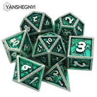 【LZ】 Dragão Padrão Metal Dice para Role Playing Game conjunto de dados poliédricos DND D   D Pathfinder novo estilo 7 pcs