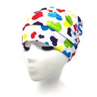 【CW】 Soft Diving Stretch Adults Bathing Cap Turban Printed Beach Non Elasticity Hair