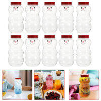 BESTOMZ 10pcs Christmas Beverage Bottles Party Wrapping Bottles ขวดน้ำเปล่าขวดนมเครื่องดื่มนมของขวัญ