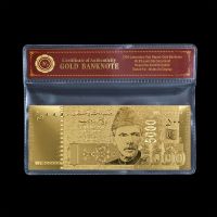 【CW】 Gold Pakistan Banknote 5000 Rupee Foil With COAPVC Frame Gifts Collection