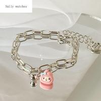 SALLY Kpop เครื่องประดับสัตว์สีลูกอม Medoly ของขวัญคู่รักปรับได้เครื่องประดับมือคู่สไตล์เกาหลีโซ่มือ Kuromi สร้อยข้อมือ Cinnamoroll สร้อยข้อมือกระพรวน