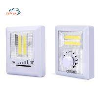 2 COBs LED Light Lamp Wall Light Battery Operated Cabinet Light Rotary Switch/Slide Switch Corridor Night Light with Magnet Ceiling Lights