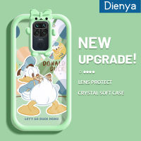 เคส Dienya สำหรับ Xiaomi Redmi Note 9 Redmi เคส10X รูปโบว์ลายการ์ตูนเป็ดนิ่มกันกระแทกทนต่อการขีดข่วนเคสโทรศัพท์โปร่งใสฝาครอบป้องกันเลนส์กล้องถ่ายรูป TPU