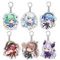 Hololive Vtuber Anime Figures Cosplay Acrylic Keychain La+ Darknesss Hoshimachi Suisei Gawr Gura Nanashi Mumei Keyring Fans Gift