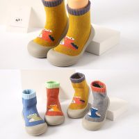 Baby Shoes Cute Cartoon Non-slip Knit Warm Sock Shoes with Rubber Soles Soft Soles Toddler Shoes Newborns First Walker Shoes