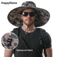 Mens Fishing Hats15CM Oversized Brim Sun Hat Summer Anti-UV Bucket Hat Outdoor Travel Breathable Mesh Hats for Men Sombreros De