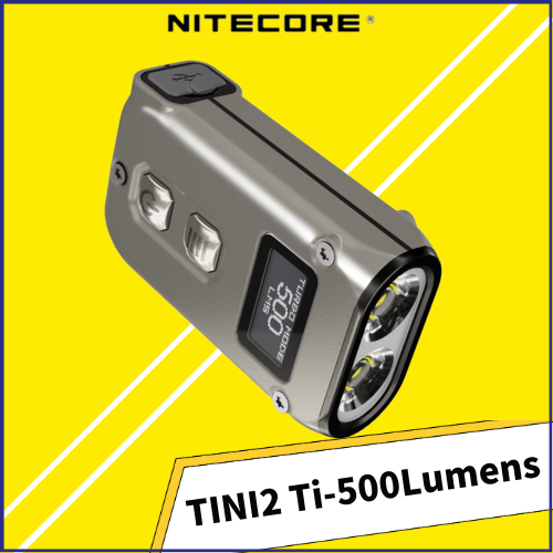 NITECORE TINI2 Ti Intelligent Keychain Light EDC Mini Dual-Core Flashlight  USB-C Rechargeable 500 Lumen Titanium, Li-ion Battery