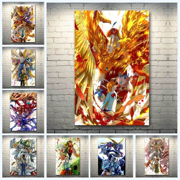 digimon-adventure-trio-anime-canvas-art-ภาพพิมพ์และโปสเตอร์คุณภาพสูง-เหมาะสำหรับตกแต่งห้องนอนหรือห้องนั่งเล่น-ไอเดียของขวัญที่ยอดเยี่ยม