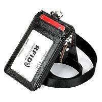 hot！【DT】☼☽❁  Bycobecy Leather Coin Purse Rfid Credit Card Holder Removable Lanyard Business Womens Wallet Set