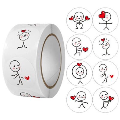100-200Pcs Cartoon Cute Matchstick Men Sticker Love Labels For Holiday Gift Decor Envelope Kids Hand Account Sealing Stickers
