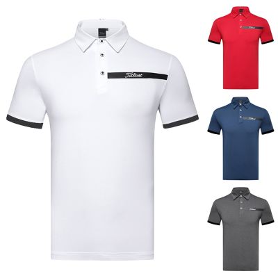 Golf summer mens quick-drying mens casual sports loose straight short-sleeved T-shirt breathable top Polo FootJoy UTAA PING1 Odyssey PEARLY GATES  Honma G4✹▦卐