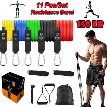 11PCS Pull-Rope Stretch-Band Elastic-Workout Rubber-Tubes Expander