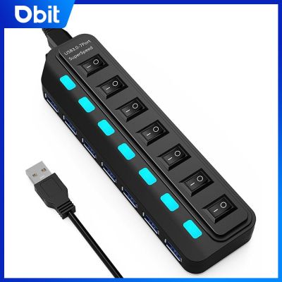 DBIT USB 3.0 5Gbps ฮับตัวแยก7 In 1อะแดปเตอร์ OTG ฮับข้อมูล USB สำหรับ Ipad Macbook โปรพีซีอุปกรณ์คอมพิวเตอร์