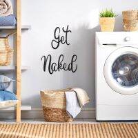 Get Naked Words Wall Art Letter Signs Black Cutout Metal Plaque Funny Panel Farmhouse Bathroom Indoor Decoration