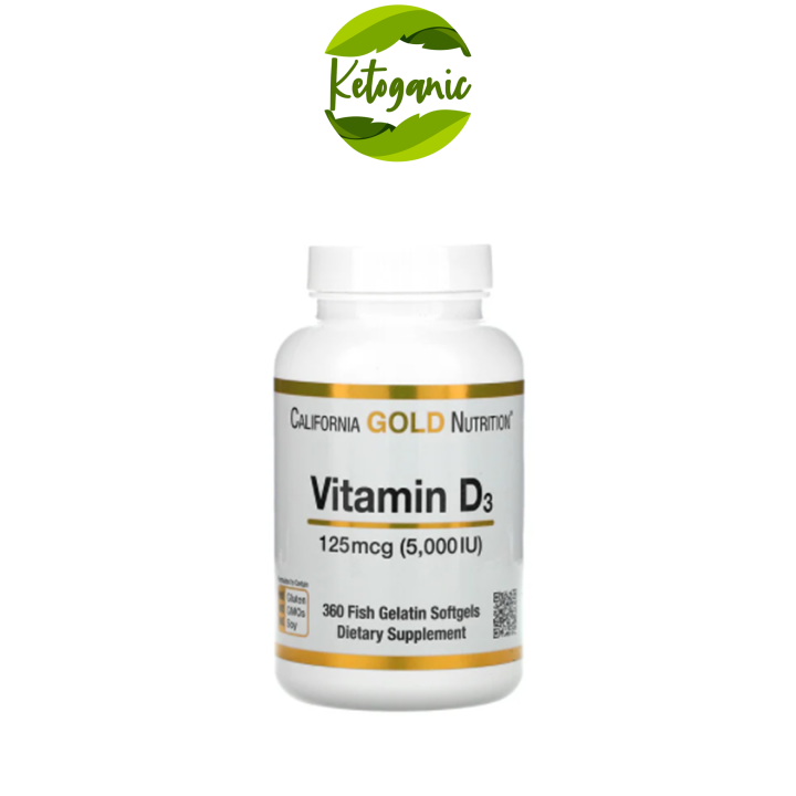 California Gold Nutrition, Vitamin D3, 125 mcg (5,000 IU), 360 Fish ...