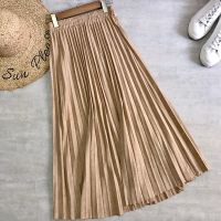 Seoulish Autumn Winter Suede Long Skirts High Waist Womens Pleated Skirts  New Solid Elegant Female Umbrella Skirts Ladies