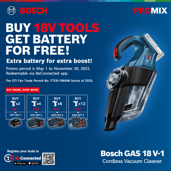 Bosch GAS 18 V1 Professional Cordless Vacuum Cleaner (Bare Tool