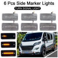 6X สีเหลืองอำพันแบบไดนามิกไหล LED ไฟเลี้ยวด้านข้างสำหรับ Iveco Fiat Ducato ซีตรองรีเลย์เปอโยต์นักมวยเรโนลต์วอลโว่คน