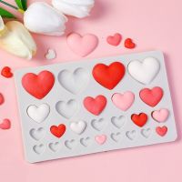 1pcs Lovely Heart Cube Silicone Mold For Crystal Drip Chocolate Fondant Cake Decoration Baking Mold Diy Handmade Production Bread  Cake Cookie Accesso