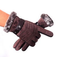 New style mens winter ski gloves outdoor cycling leather gloves for warmth and thicker non-slip