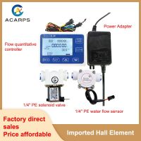 1/4" Flow Quantitative Controller PE Quick Connect Flow Sensor Solenoid Valve Use To Control And Display Liquid Flow Valves