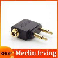 Merlin Irving Shop 3.5mm Airplane Airline Air Plane Headphone Mono Audio Converter Travel Jack Plug Splitter Adapter Gold Nickel Plated