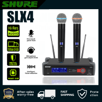 สินค้า SHURE SLX4 รองรับเวทีระบบไมโครโฟนไร้สายแบบ dual-purpose แบบพกพาขนาดใหญ่ ประสิทธิภาพโฮม KTV ไมโครโฟนควบคุม APP อัจฉริยะ ไมโครโฟนเอฟเฟกต์ dual-channel