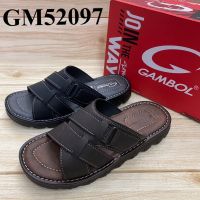 Gambol GM52097 รองเท้าแตะสวมชาย Size70-44 สีดำ/น้ำตาล