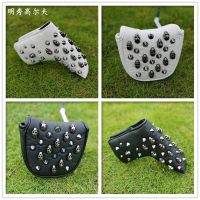 2023♧♘□ Golf rod set of rod head protective cap clubs set rivets black skulls semicircle straight push rod set